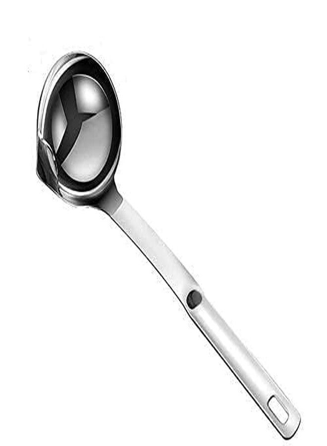 ATETO Oil Separator Spoon Stainless Steel Filter Cooking Spoon Oil Separated Spoon with Long Handle Food Fat Separator Kitchen Tool & Accessories (Pack of 1,Multicolor) - Image 1
